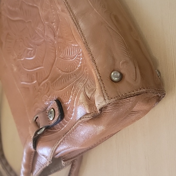 Patricia Nash Rose Florence Tooled Leather Satchel - Picture 4 of 9